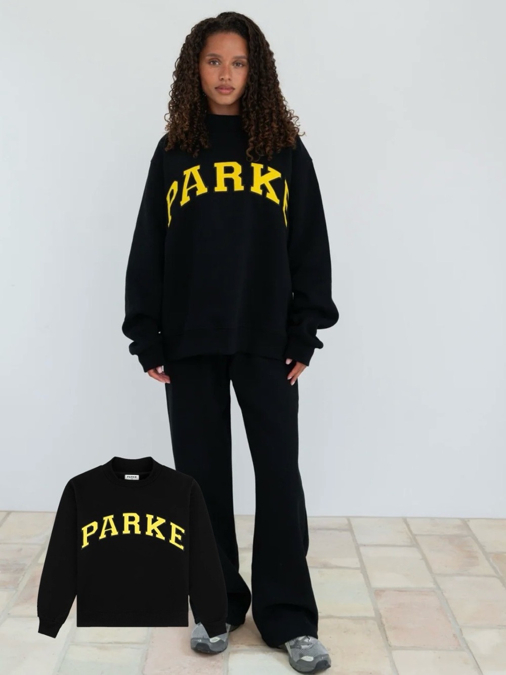 Parke Women’s Varsity Mockneck Sweatshirt- Black and Maize